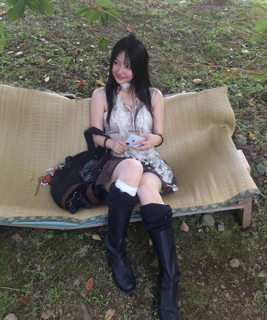 Rose Frantz ♥ Check Drop Mini Skirt /追跡付 MUSINSA | ROSÉ FRANTZ Check Drop Mini Skirt [Brown]