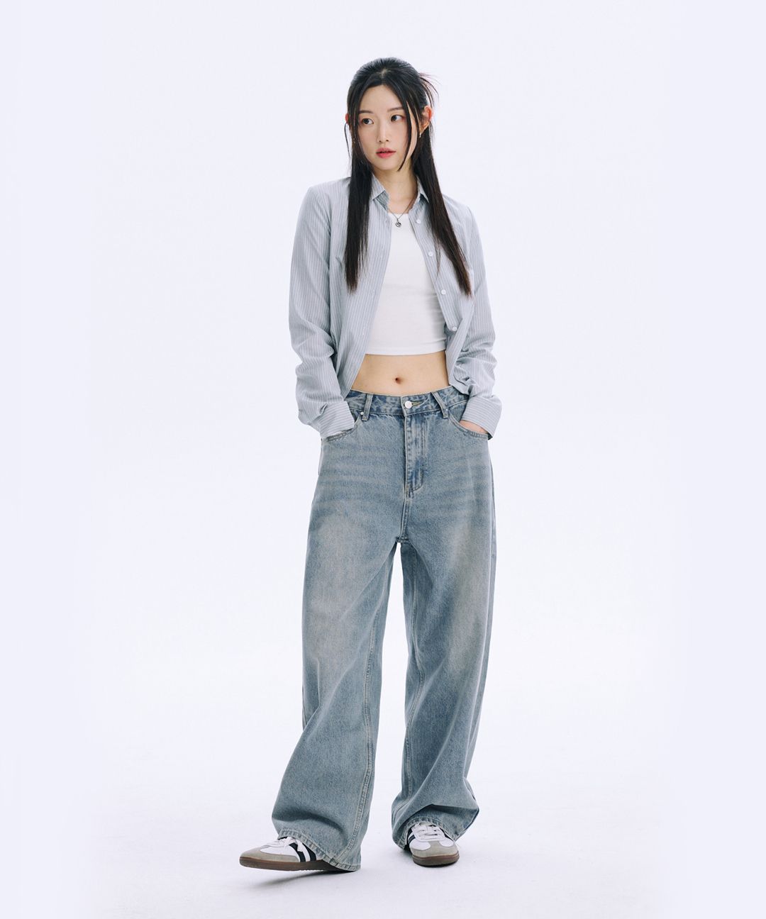 【COSYHARU】Ice Wide Light Blue Denim Pants COSYHARU】Ice Wide Light Blue Denim Pants (COSYHARU/デニム