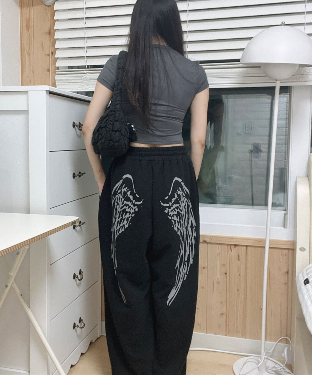 ★NASTY FANCY CLUB★ Angel Vintage Sweatpants BLACK F25QD819 ANGEL VINTAGE SWEATPANTS (BLACK) F25QD819 - FANCY CLUB | 60