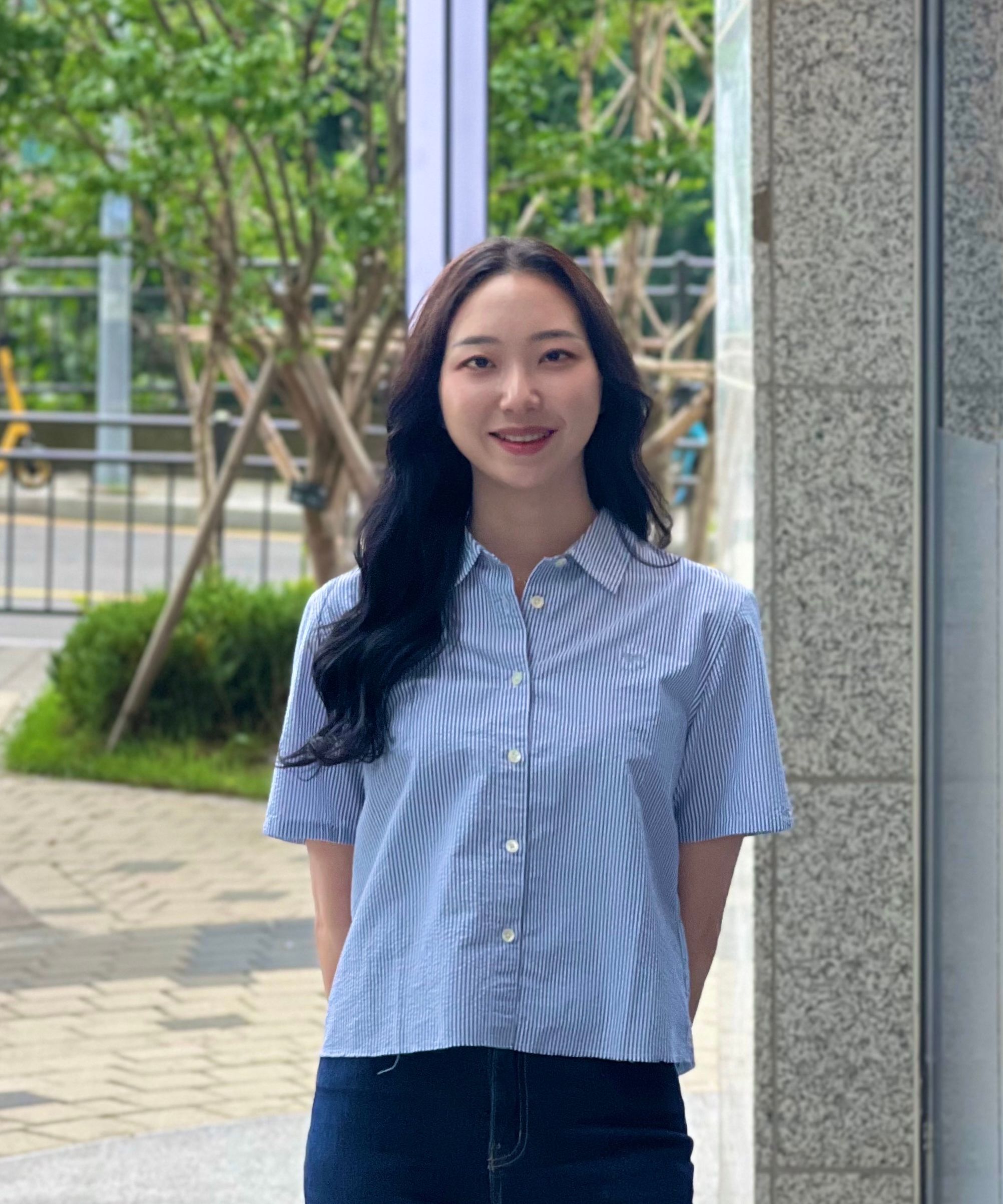 MUSINSA公式 | COVERNAT WOMAN Women's Seersucker Half Shirt Blue