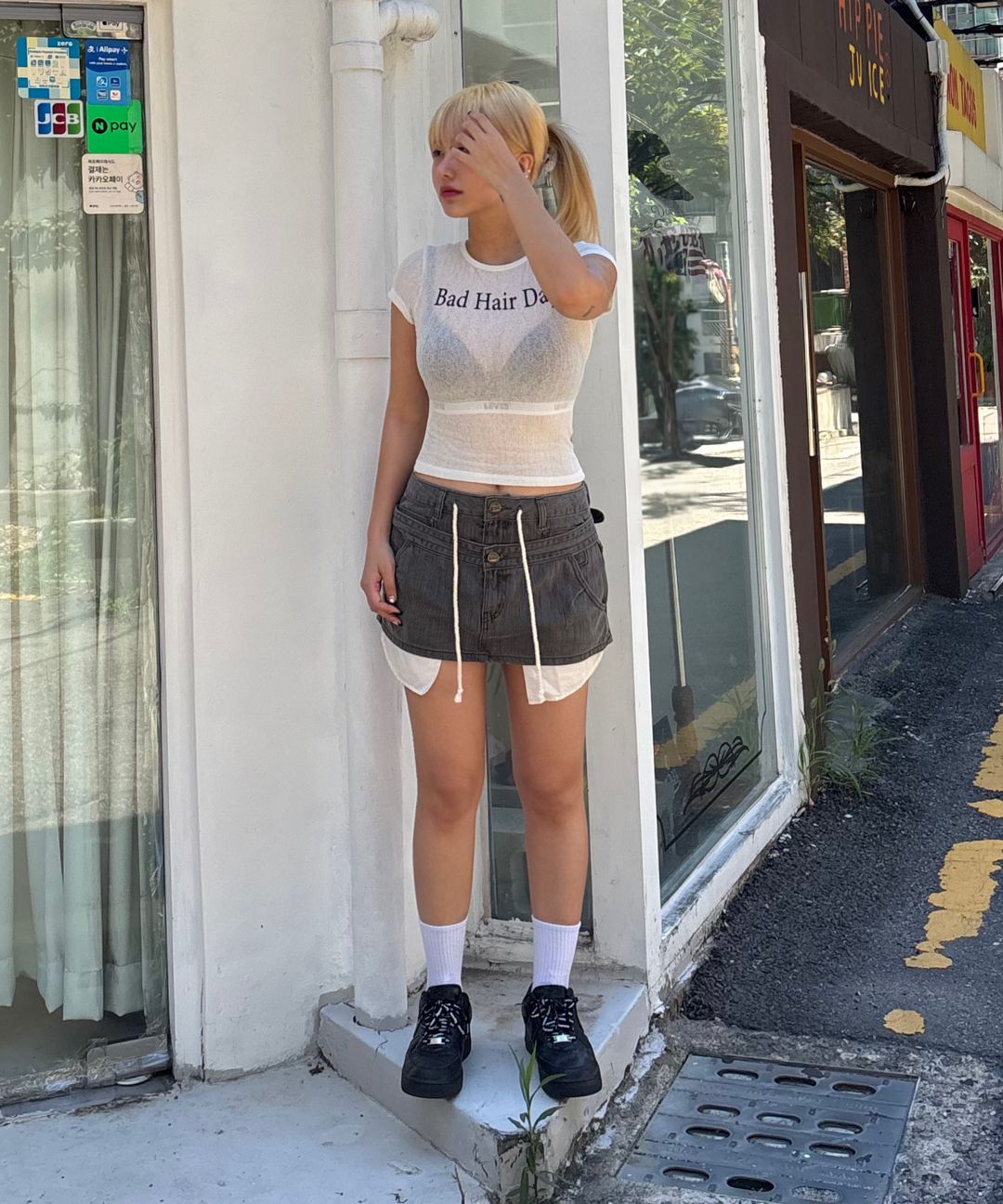 ★SCULPTOR★ Apron Layered Mini Skirt Raw SC25S451IV Apron Layered Mini Skirt Raw – Sculptor