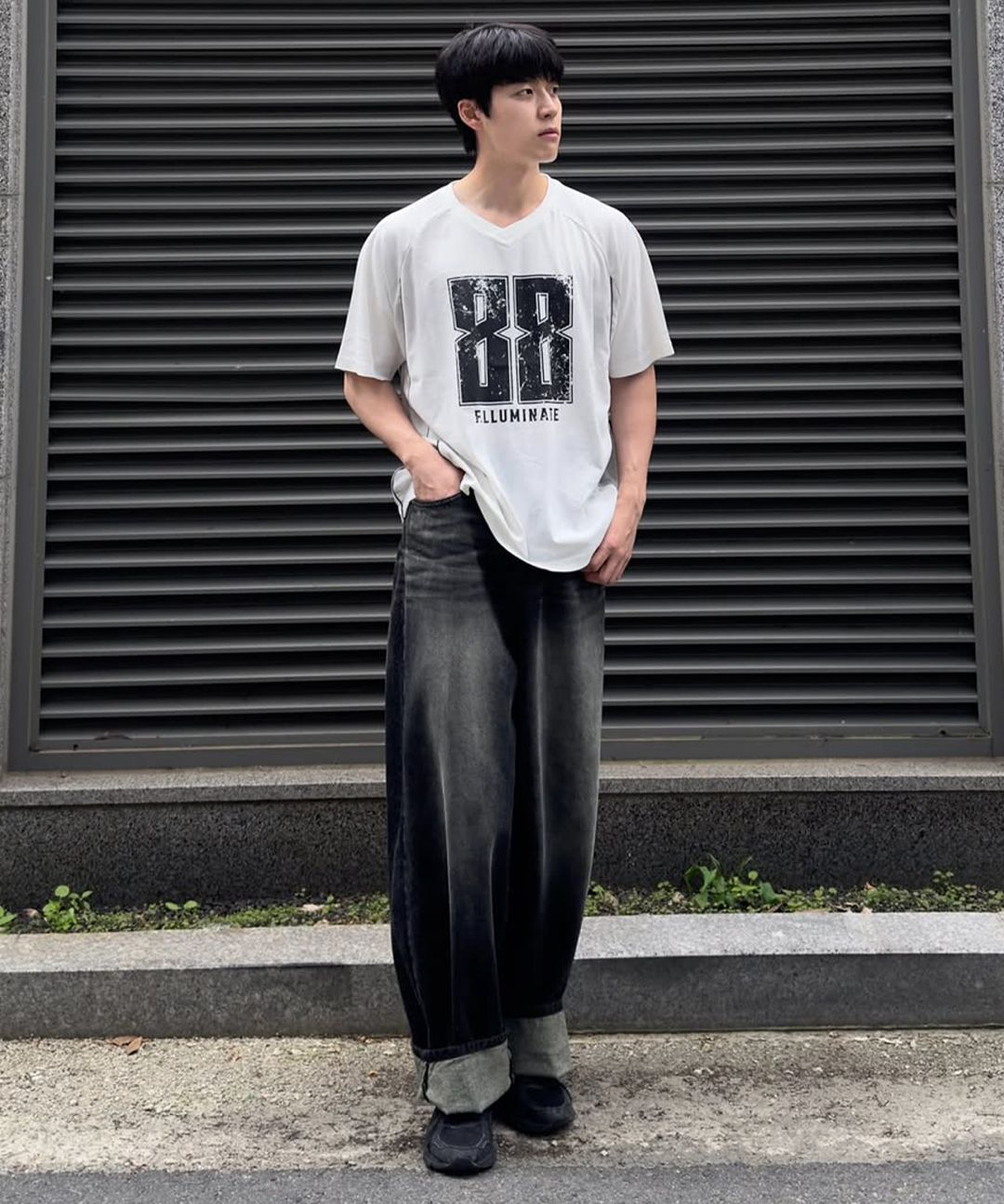 MUSINSA | FILLUMINATE 88 Spray Jersey T-Shirt-White