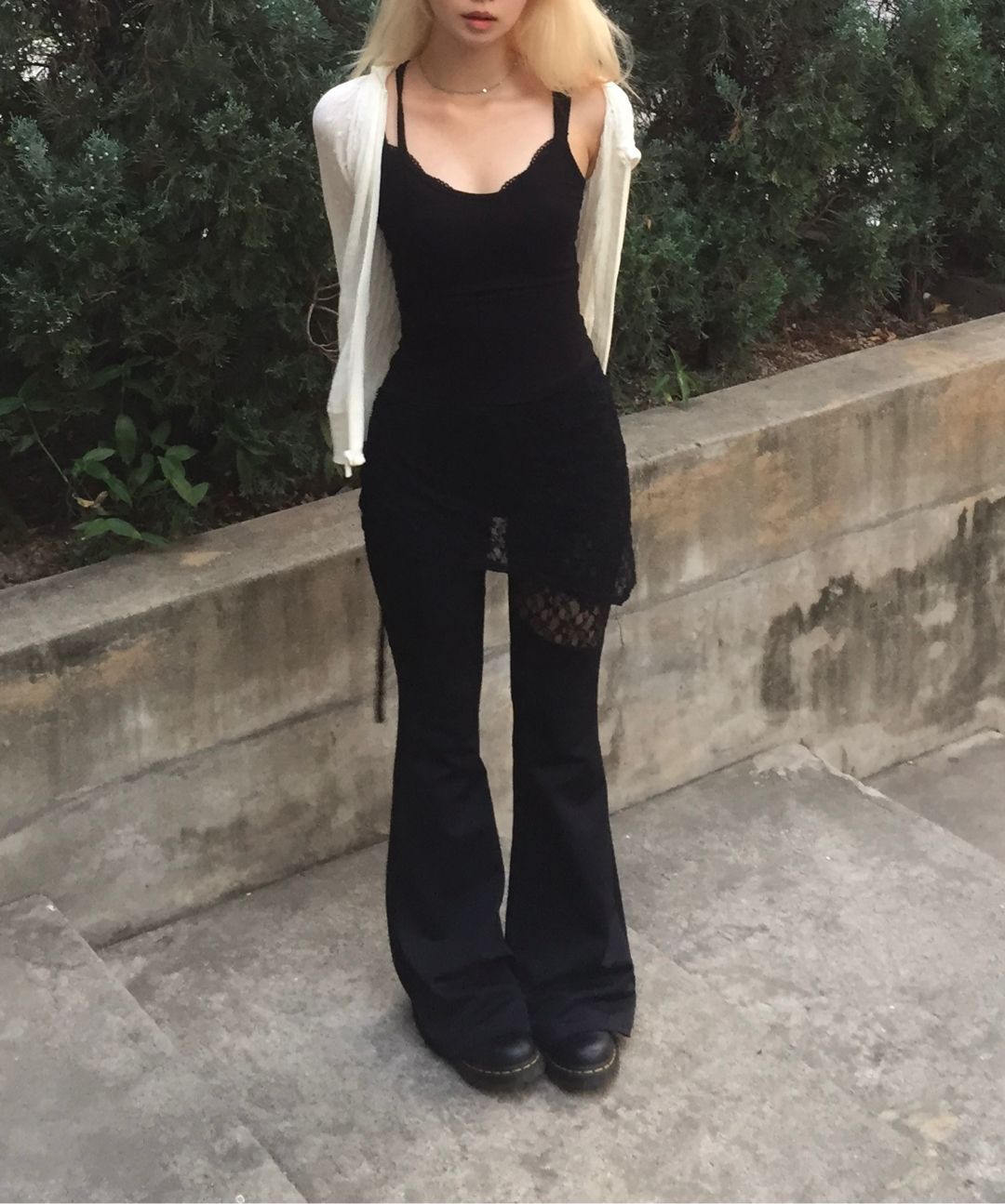 パンツ etre au sommet Lace Lap Bootcut Pants 에트오소메(ETRE AU SOMMET) See Through Lace Lap Bootcut Pants