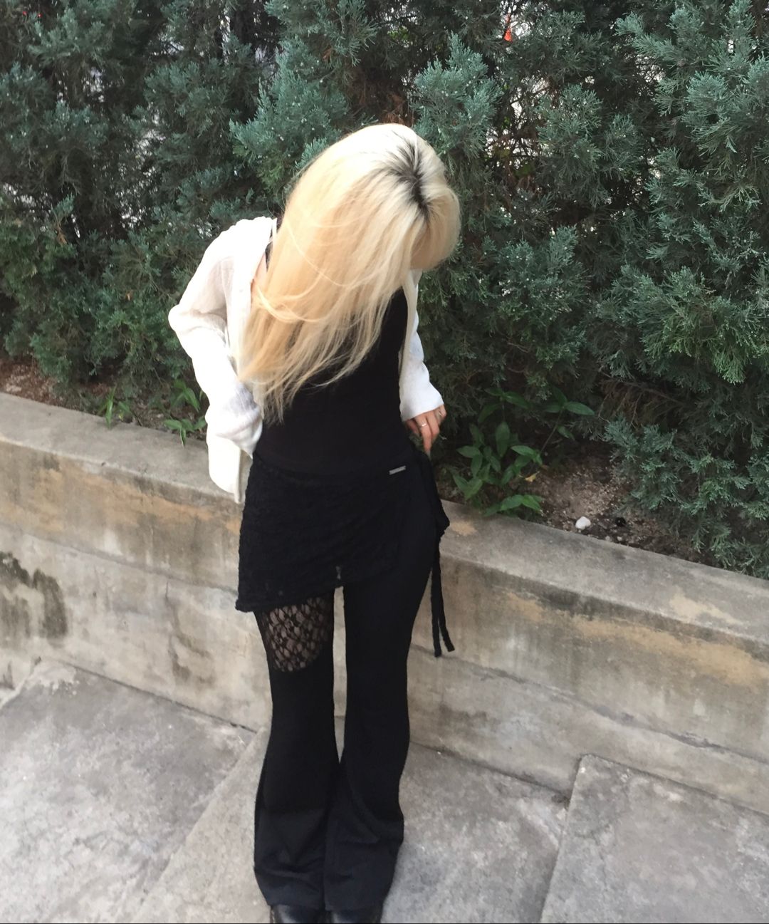에트오소메(ETRE AU SOMMET) See Through Lace Lap Bootcut Pants