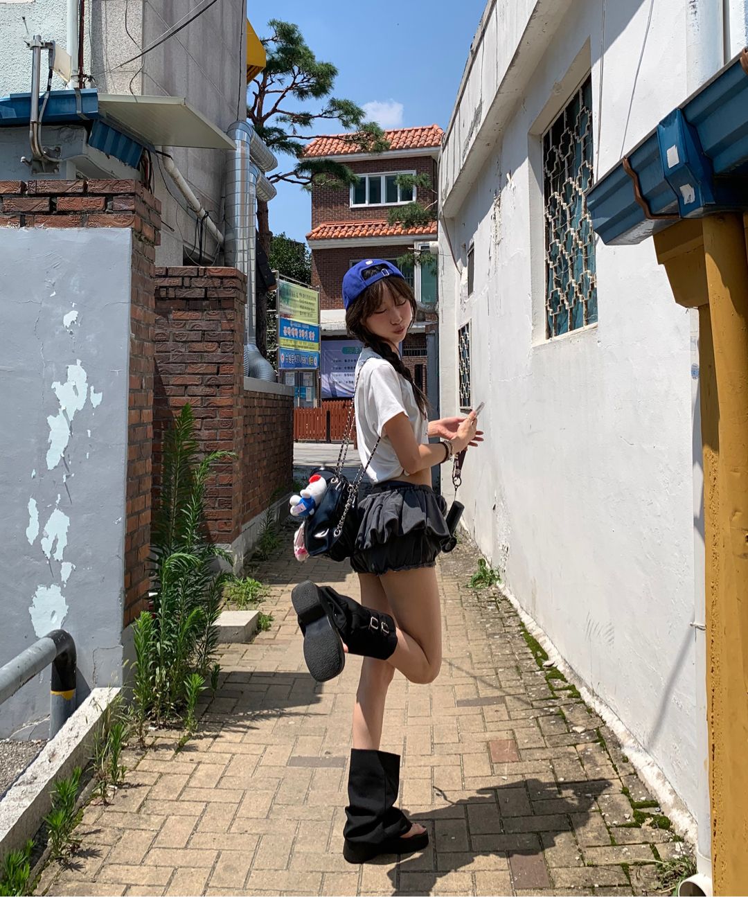 스컬프터(SCULPTOR) Washed Rose Bloomer Skort Charcoal - 사이즈