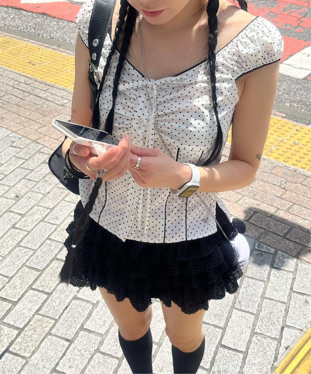カットレースシャーリングブラウス （CGRY） SNIDEL - カットレースシャーリングブラウス （CGRY）の通販 by