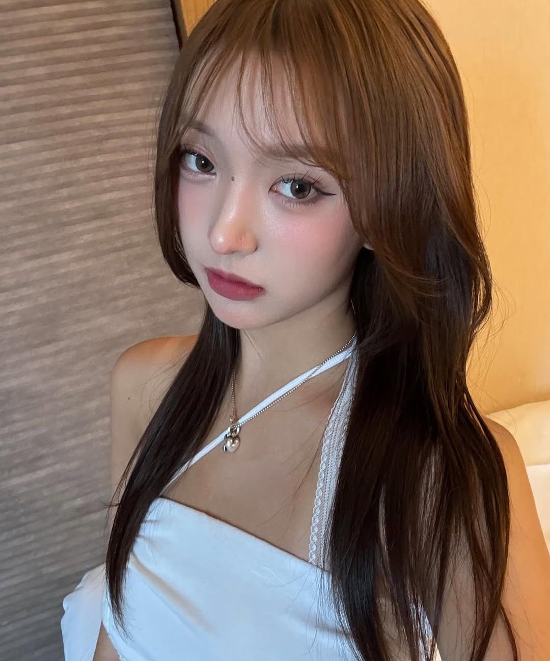 MUSINSA | PAINORPLEASURE ANGEL SHIRRING TOP pink