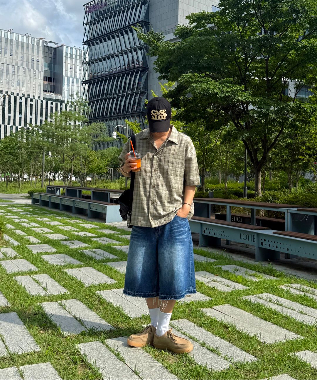 MUSINSA | SATUR Gabon denim bermuda pants ice blue