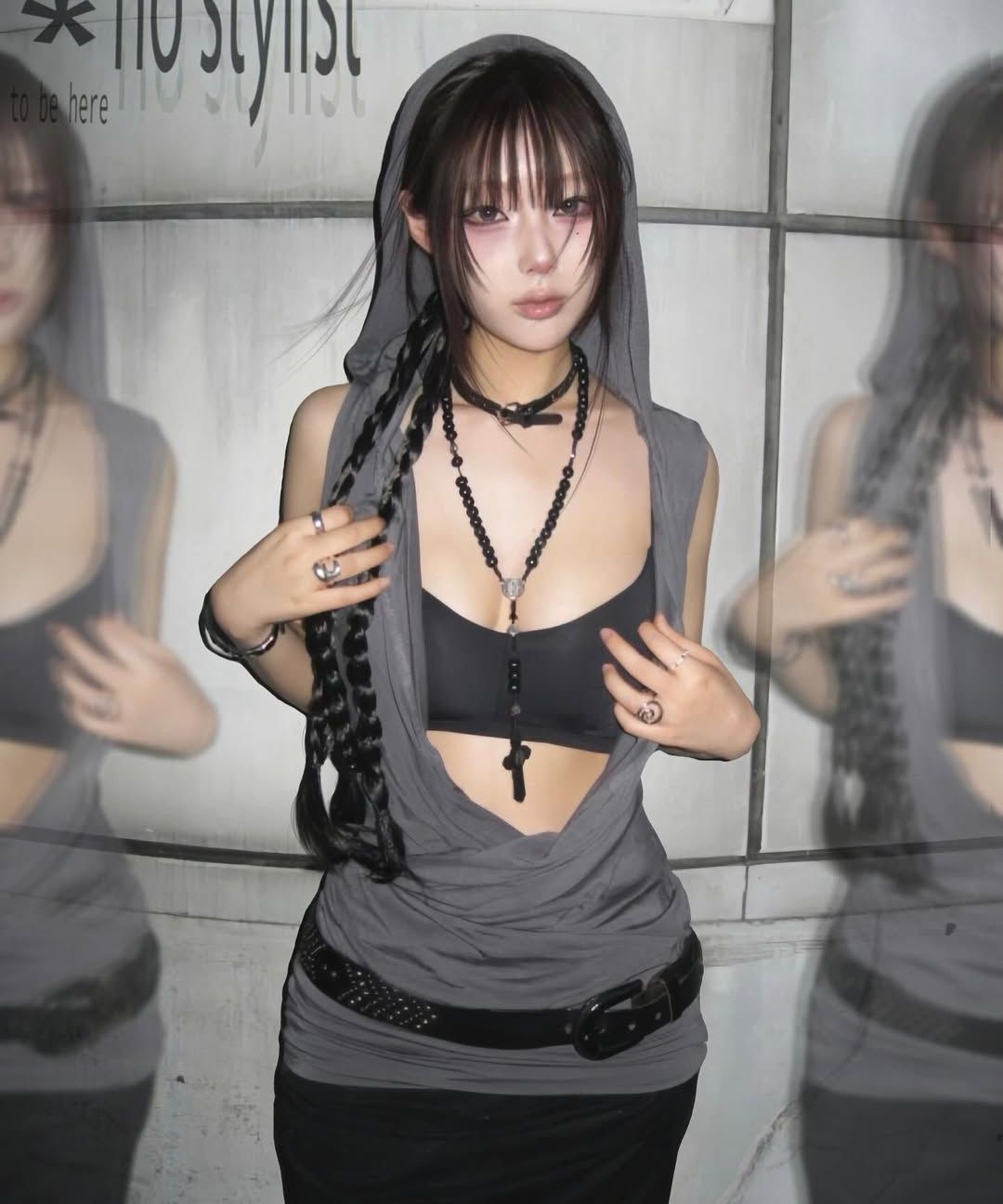 トップス PLEASENOFOLLOW Thea Drape Hoodie Dresses MUSINSA公式 | PLEASENOFOLLOW Thea Drape Hoodie Dresses (Black)