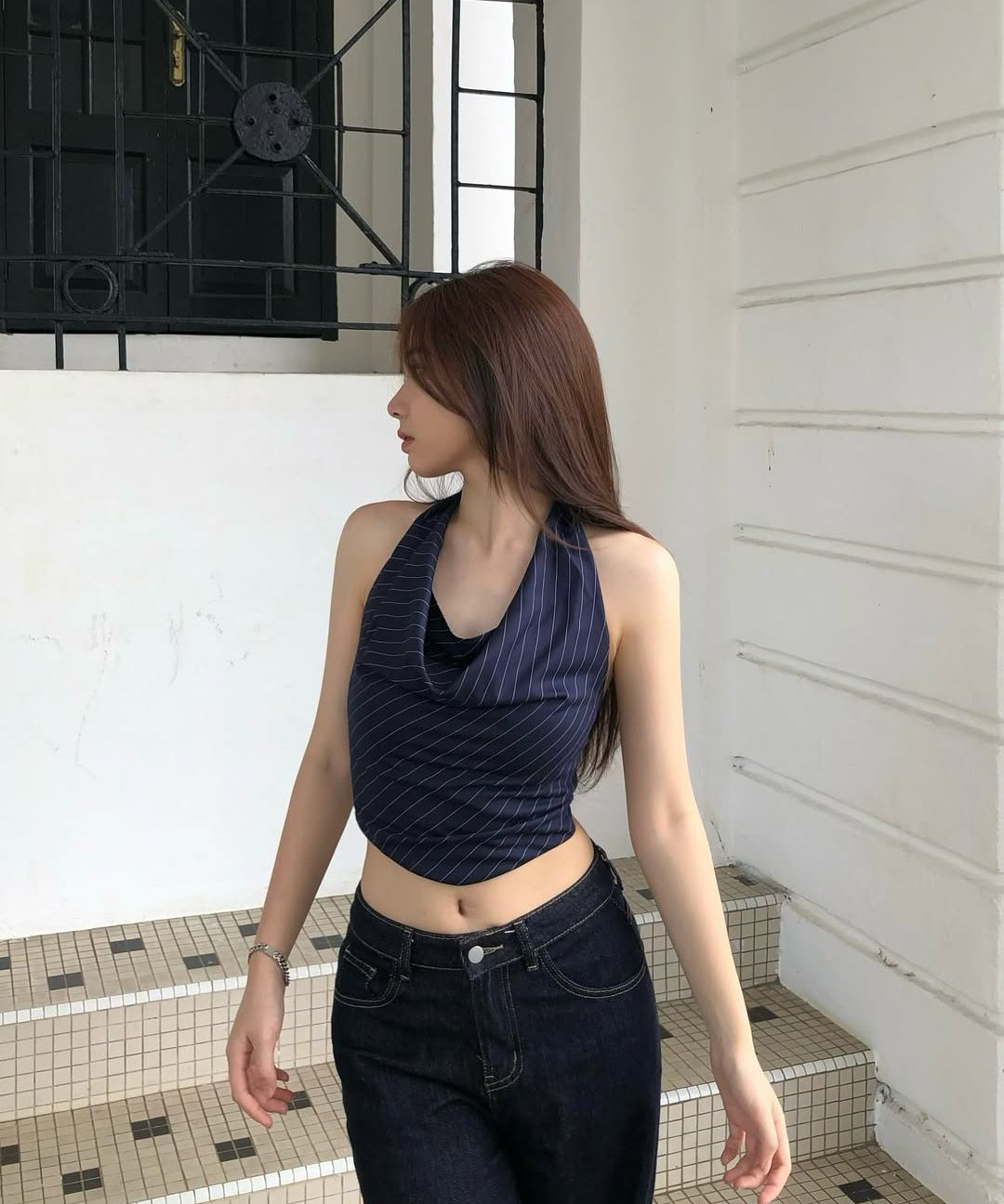 Not your roseノットユアローズDraping Halter Top Draping Halter Top (navy) - Not your rose | 60% - Asian