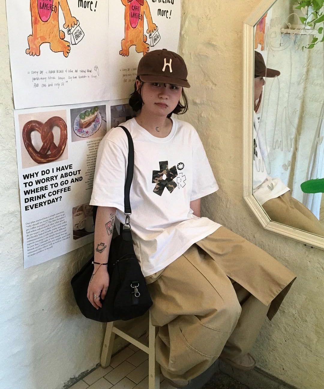 MUSINSA公式 | HELLO SUNRISE H Logo Cotton Relaxed Fit 6Panel