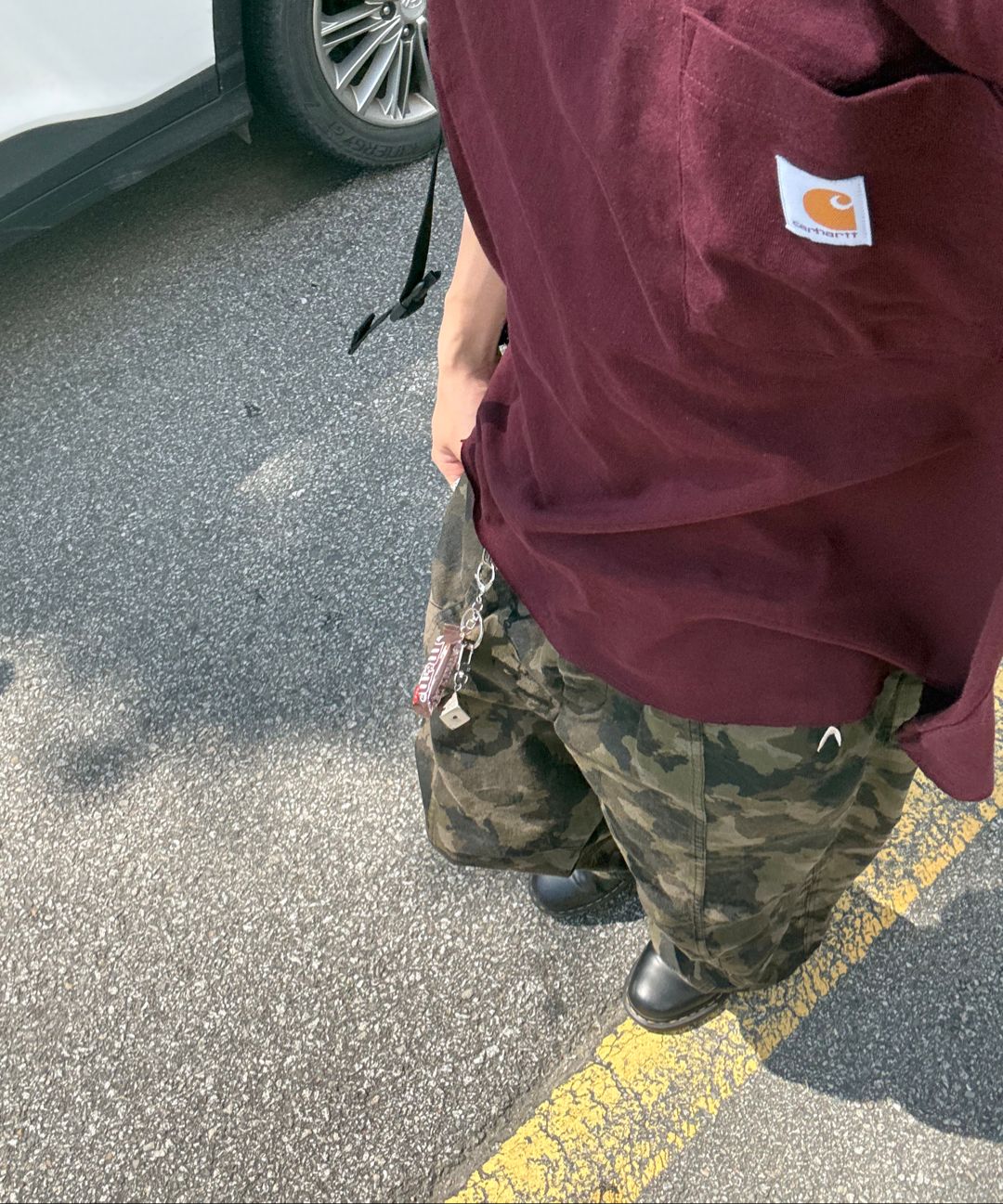 MUSINSA公式 | AAKAM Knee Pin-tuck Camouflage Twill Pants (Khaki)