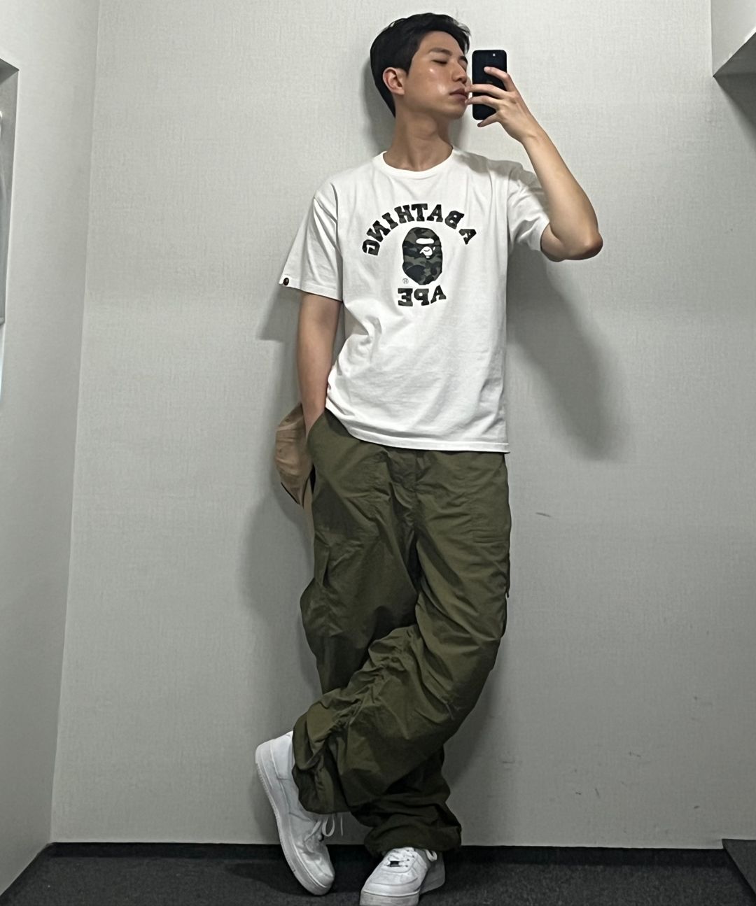 MUSINSA | XTONZ XP127 Shirring Cargo Pants (KHAKI)