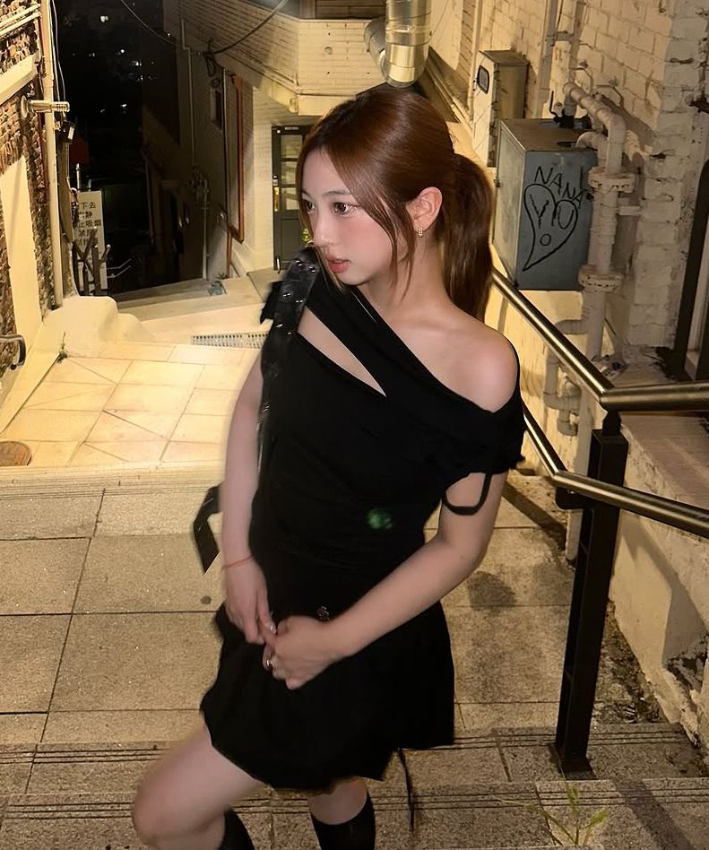 MUSINSA | FLAREUP Asymmetrical Draped Strap Roll-Up T-Shirt