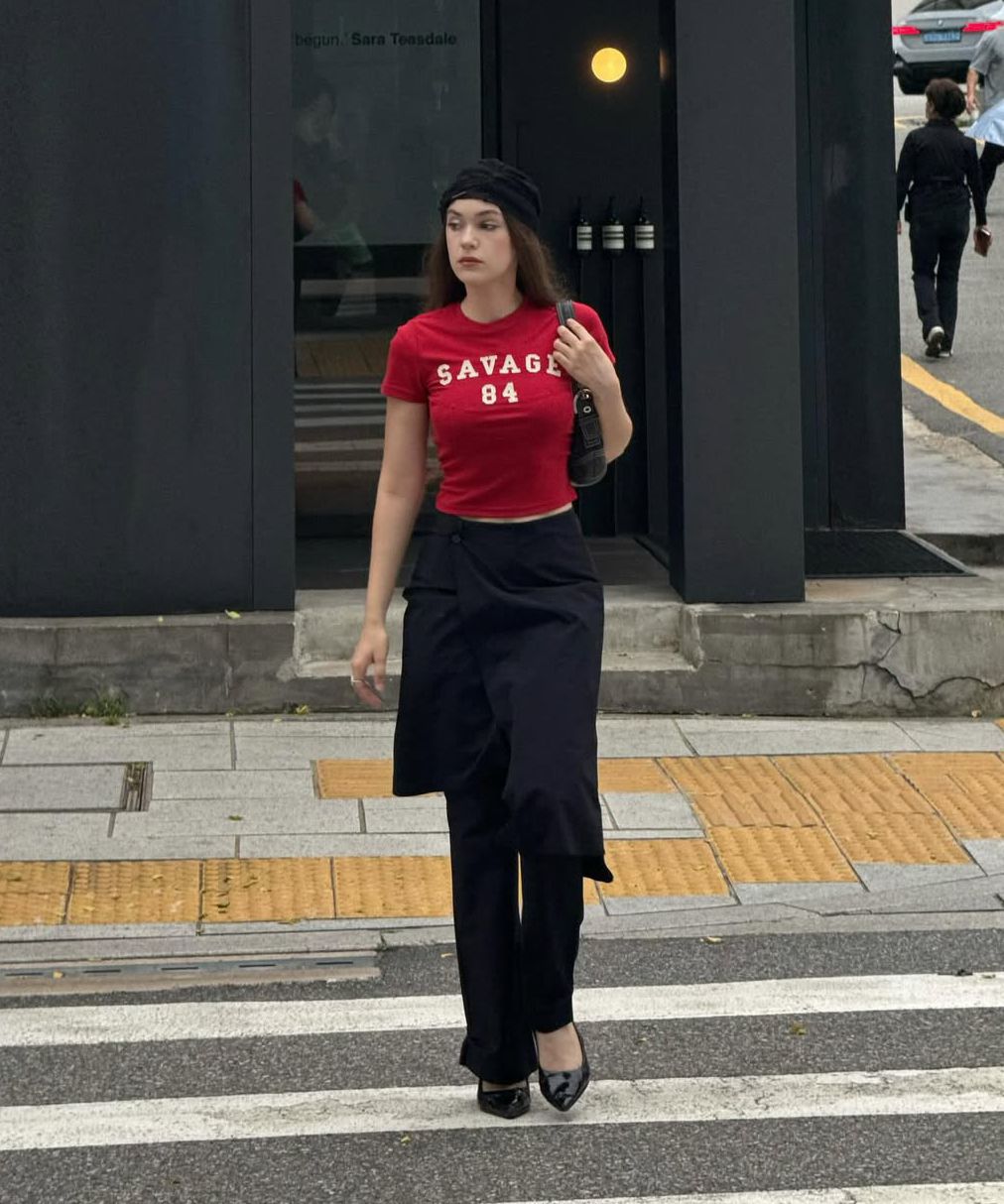 ◆MISEKI SEOUL◆ Draped midi skirt pants SET BLACK MSK251PT0 미세키서울(MISEKI SEOUL) Draped midi skirt pants SET BLACK