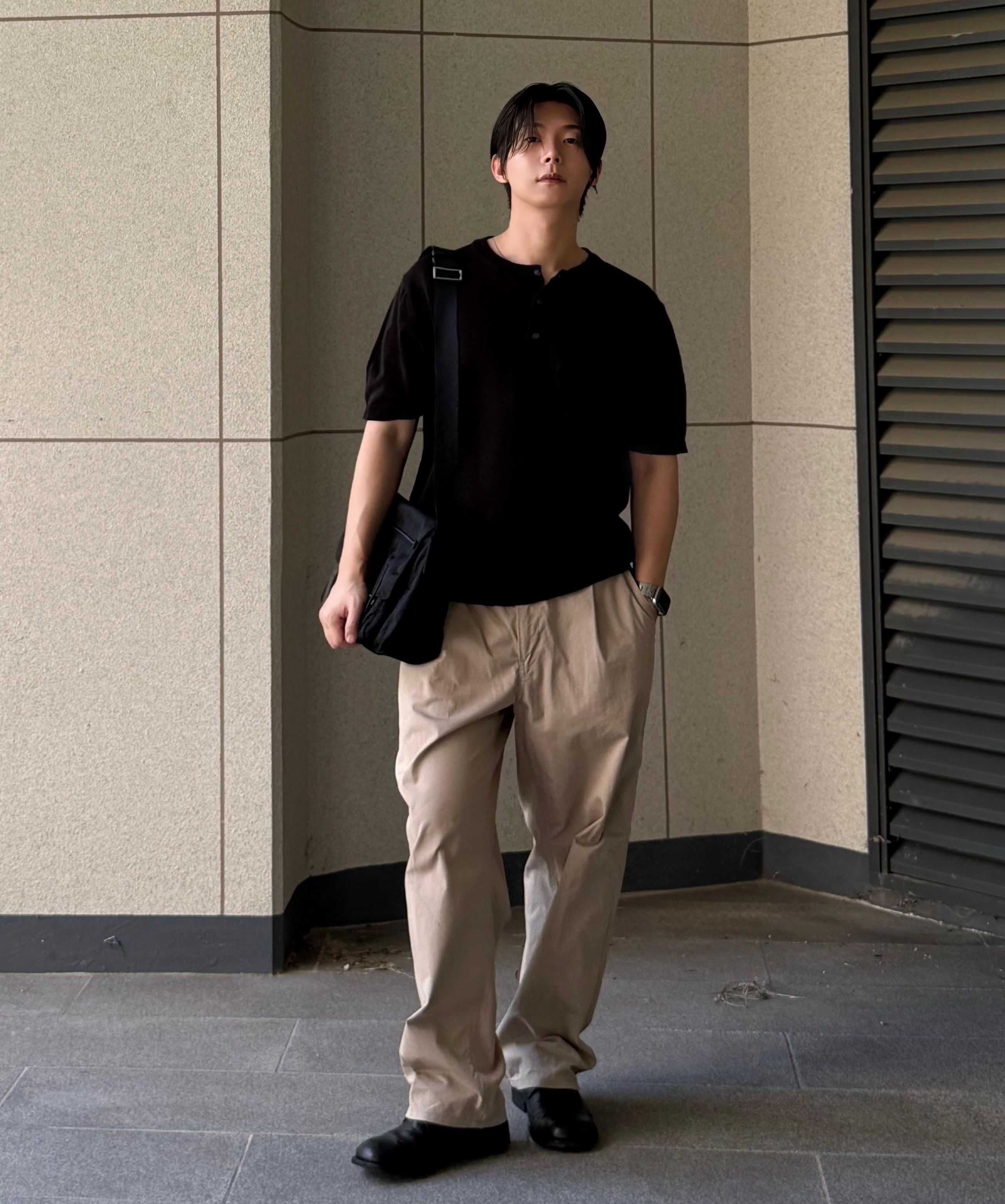 MUSINSA公式 | DECOROSO サマー クールタッチ ヘンリーネック 半袖