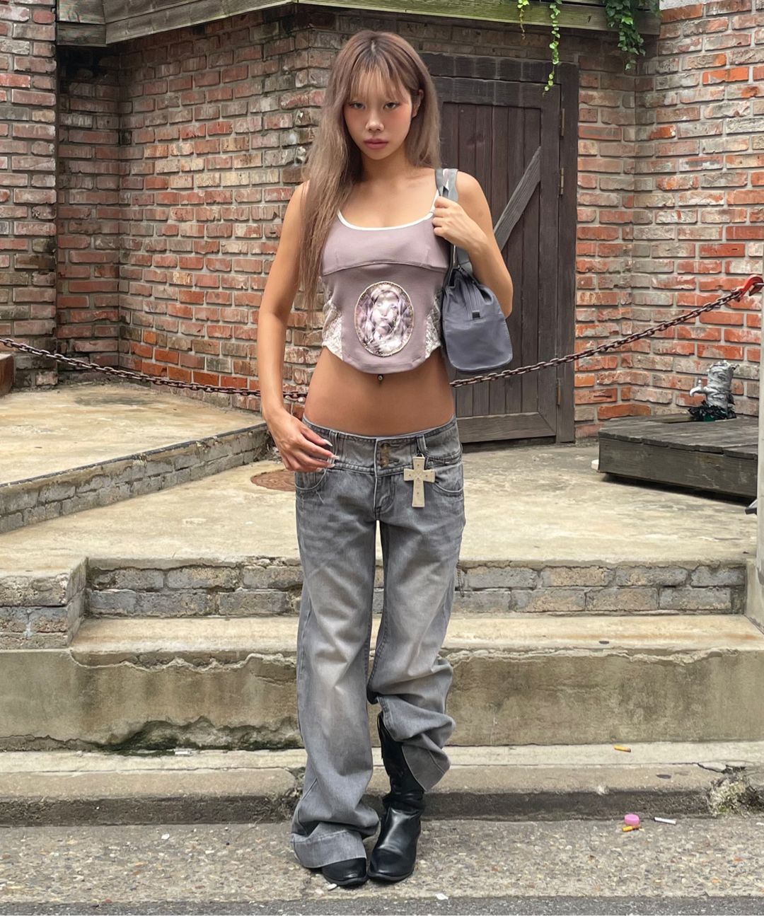 MUSINSA公式 | SCULPTOR Beaded Maria Top Mocha