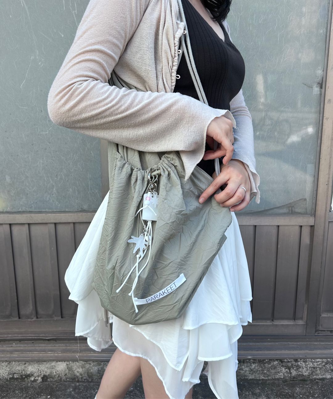 【韓国製品】PARAKEET Crinkle Gym Sack ライトグレー MUSINSA公式 | PARAKEET Crinkle Gym Sack (Light Grey)