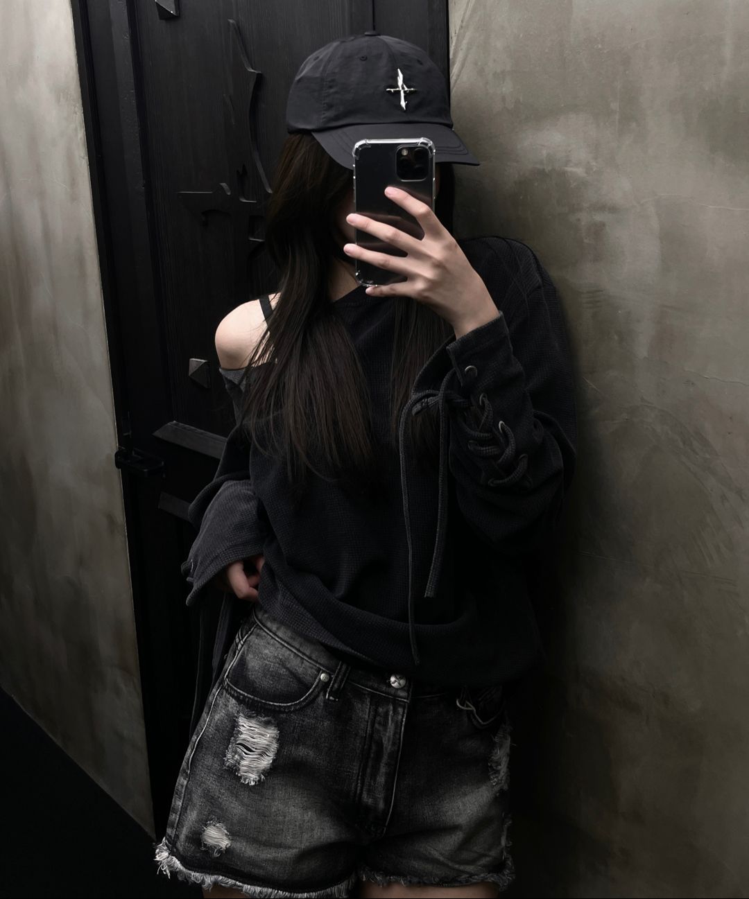 MUSINSA | NOT4NERD Pigment Sleeve Lace Henley Neck Long