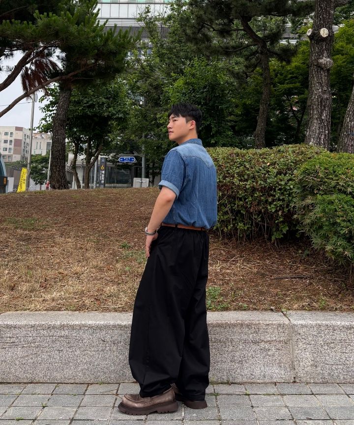앵글런(ANGLAN) Unbalance Long Tuck Balloon Pants - Black - 사이즈