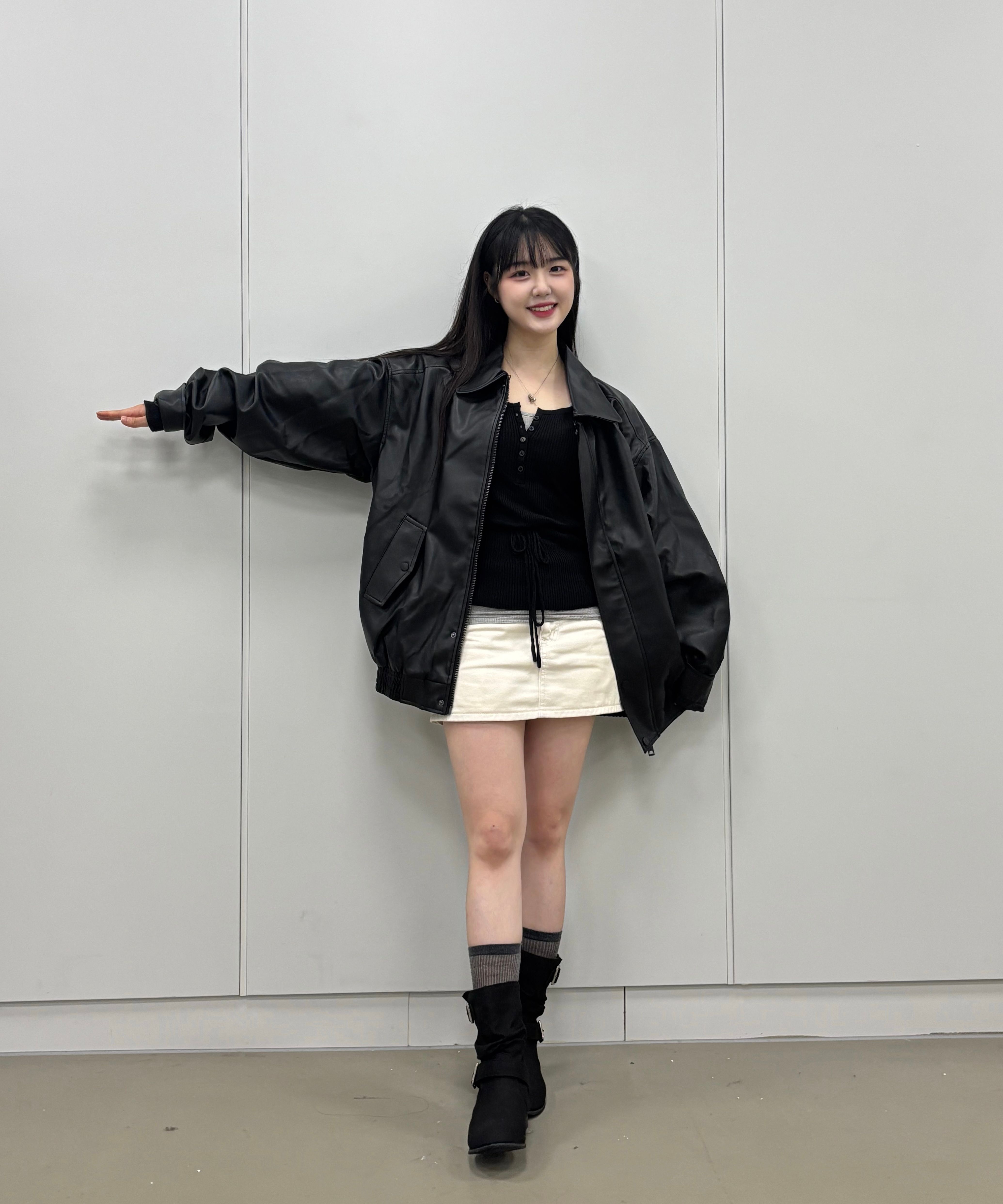 MUSINSA | VTWO 465-3 VEGAN LEATHER OVERFIT JACKET_BLACK