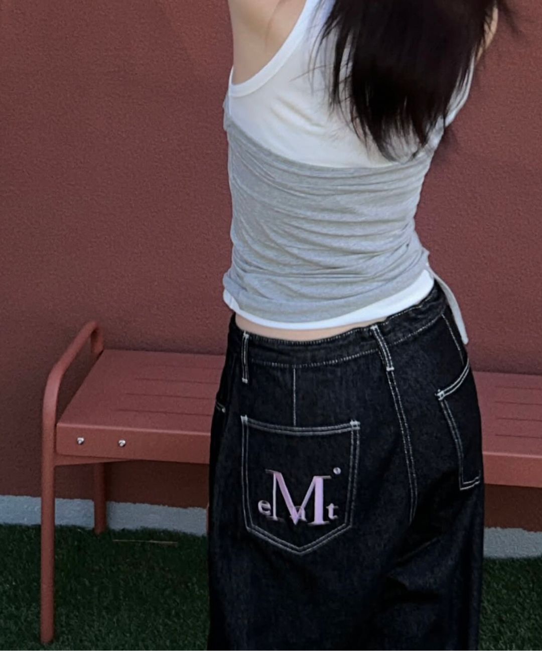 MUSINSA | MUCENT Maxi Back Pocket Big Logo Denim Unisex (2