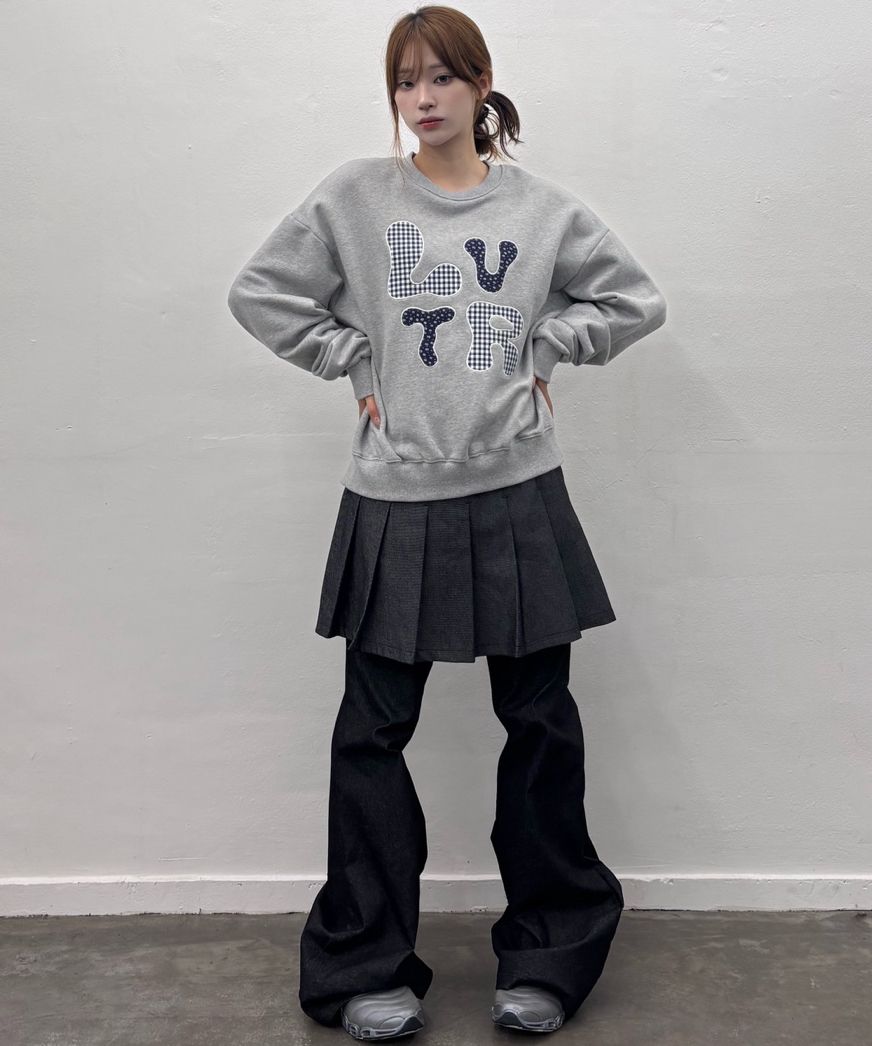 MUSINSA | LUV IS TRUE IM DENIM PLEATS SKIRT PANTS(BROWN)