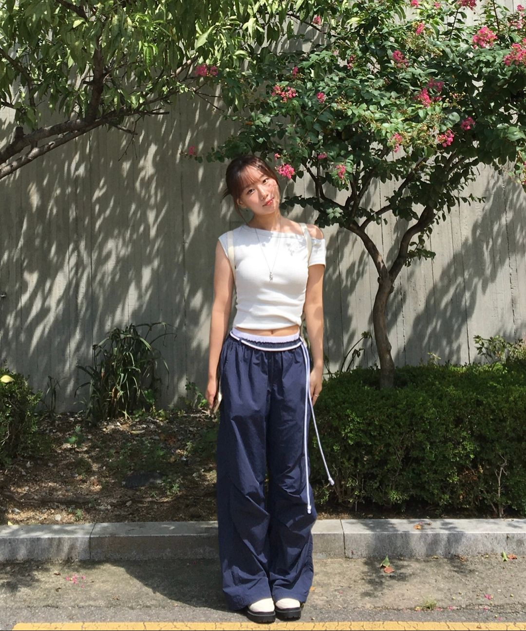 MUSINSA | YOUHEE [3COLORS] COTTON LAYERED BANDING WIDE PANTS