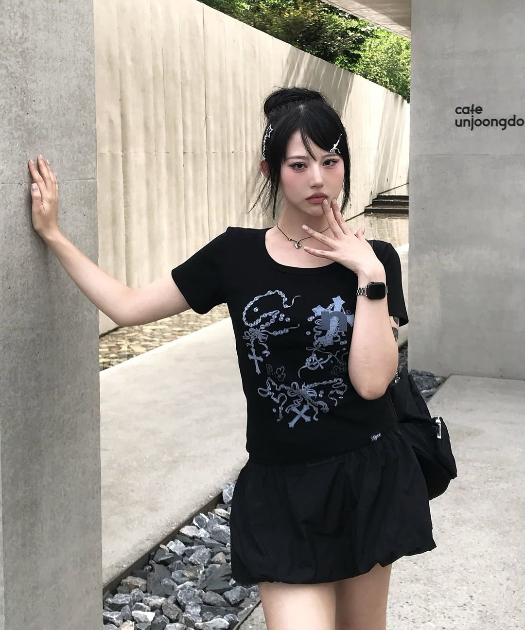 ★BAD BLOOD★ Dark Billy Nylon Balloon Mini Skirt - Black MUSINSA | BADBLOOD Dark Billy Nylon Balloon Mini Skirt - Black