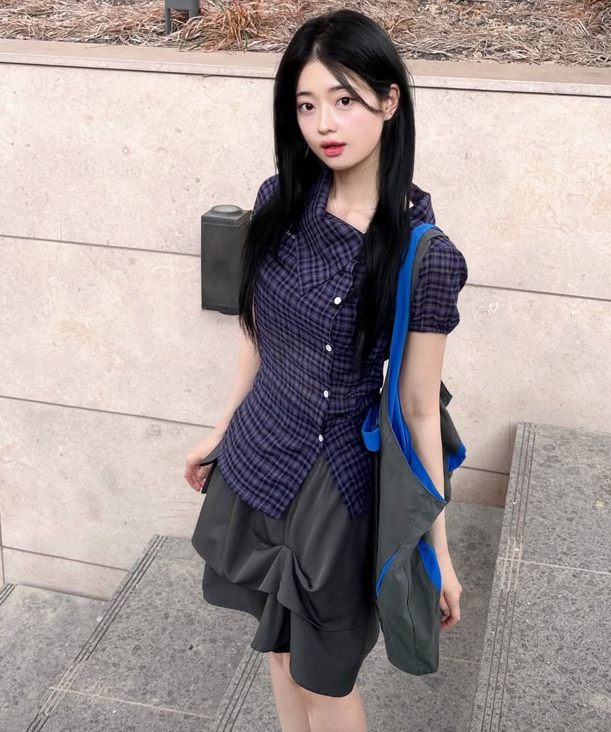 MUSINSA | MISEKI SEOUL Unbalanced layers midi skirt CHARCOAL