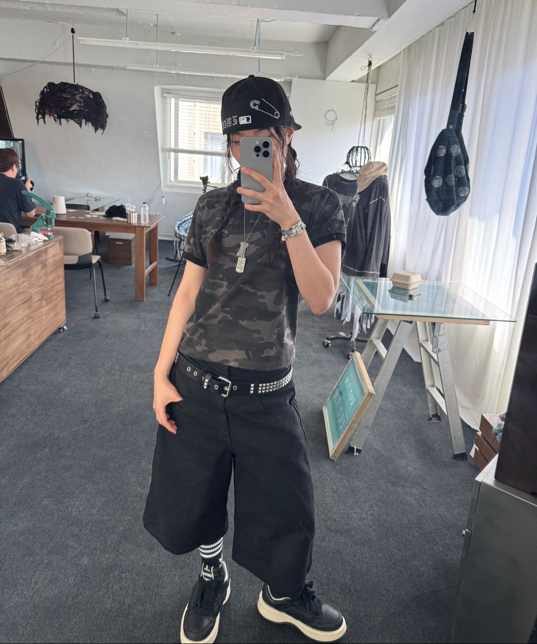 MUSINSA公式 | BADBLOOD Cosmo Reflective Ringer T-Shirt - Black