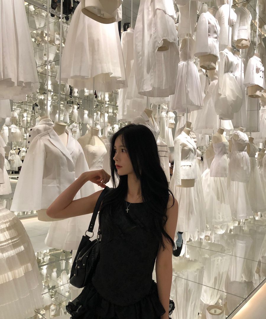 トップス KASHIKO ribbon paneled sleeveless 카시코(KASHIKO) Ribbon