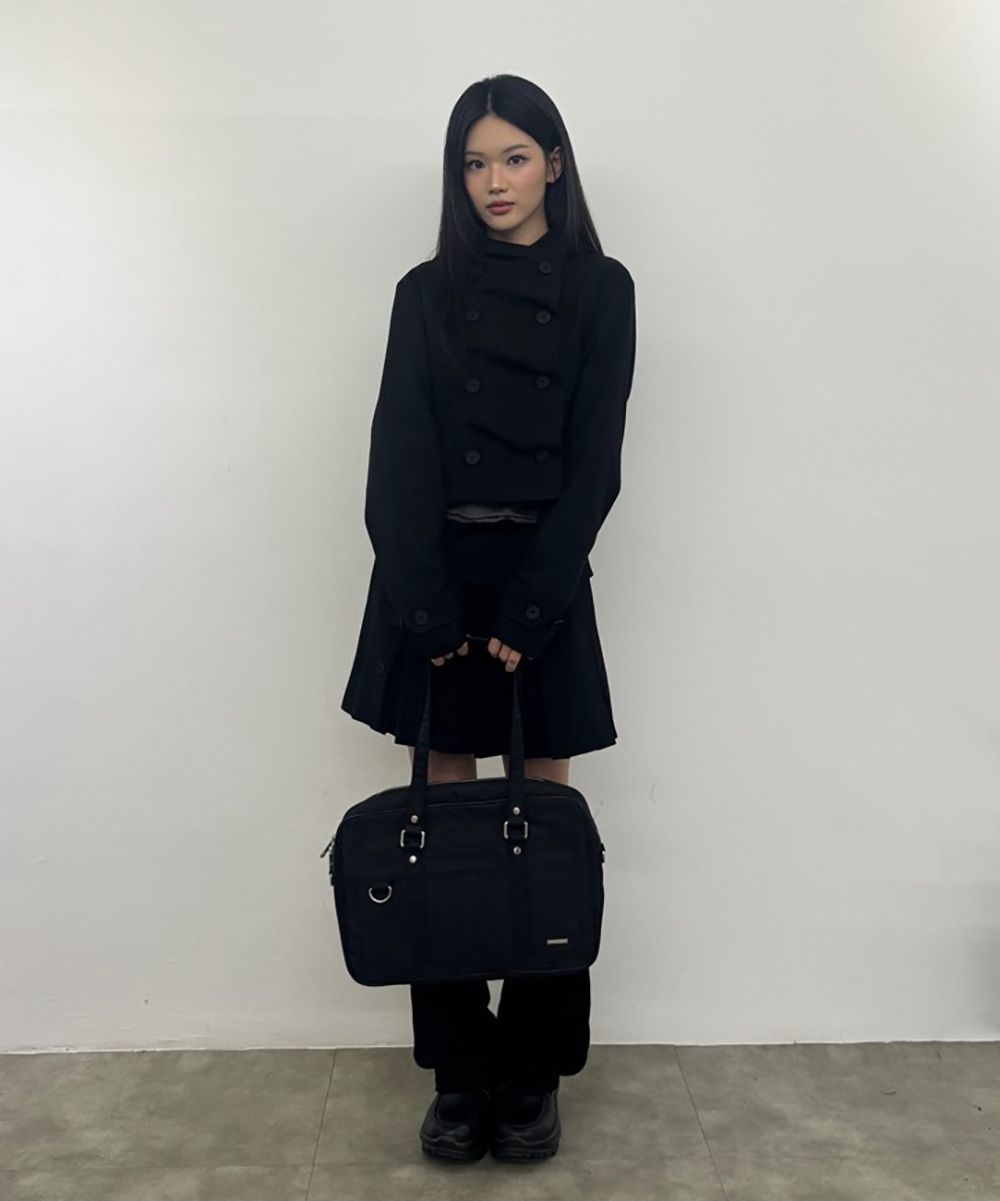 MUSINSA公式 | MISEKI SEOUL Cowl neck button Jacket CHARCOAL