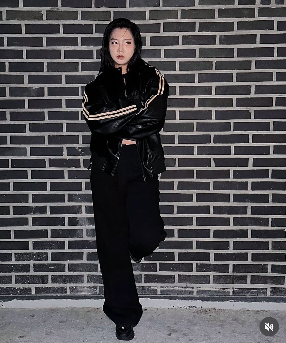 MUSINSA | SUPERSUB Vintage Track Biker Leather Jumper - Black