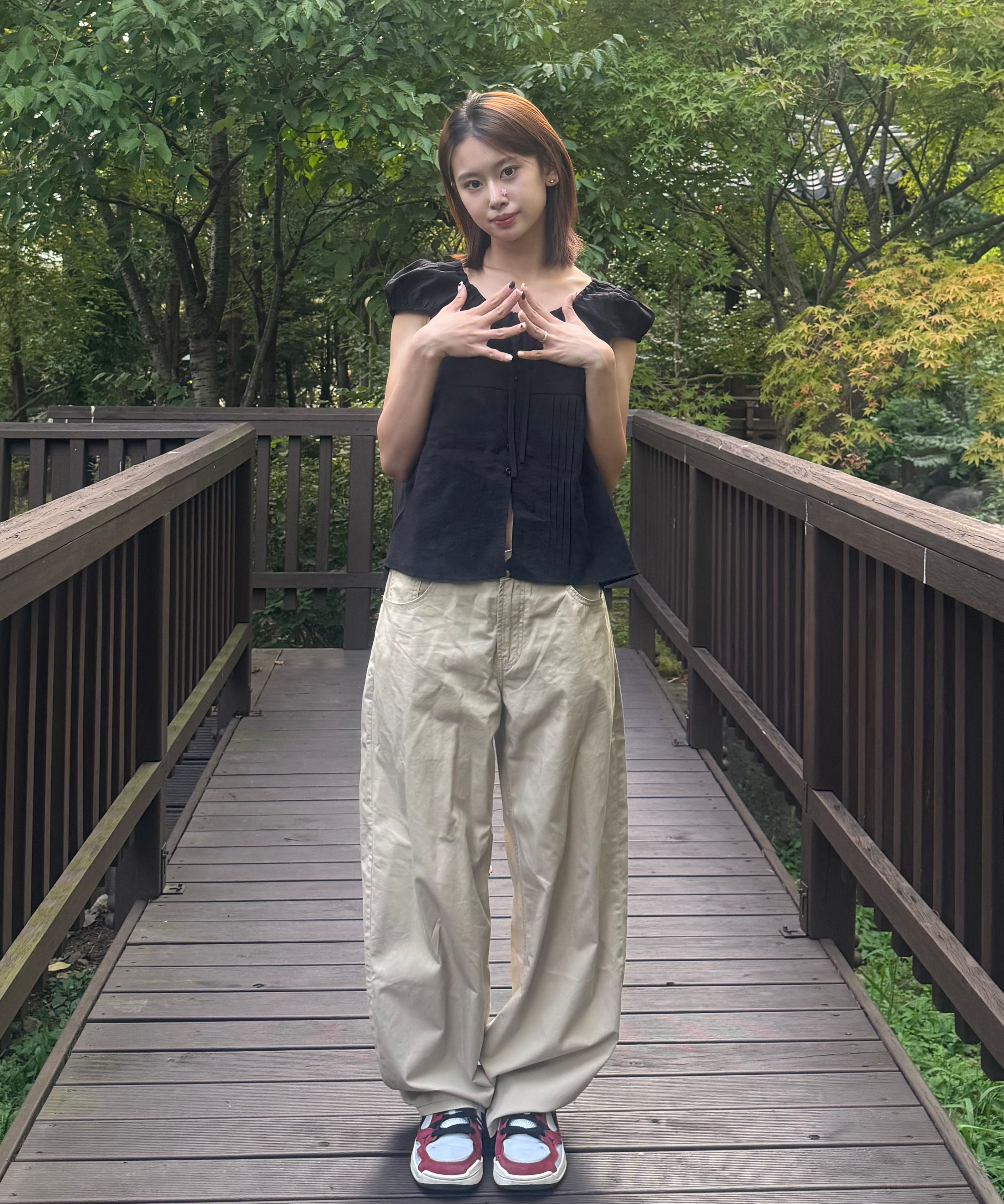 MUSINSA公式 | LADY VOLUME コットンワイドパンツ（ベージュ）