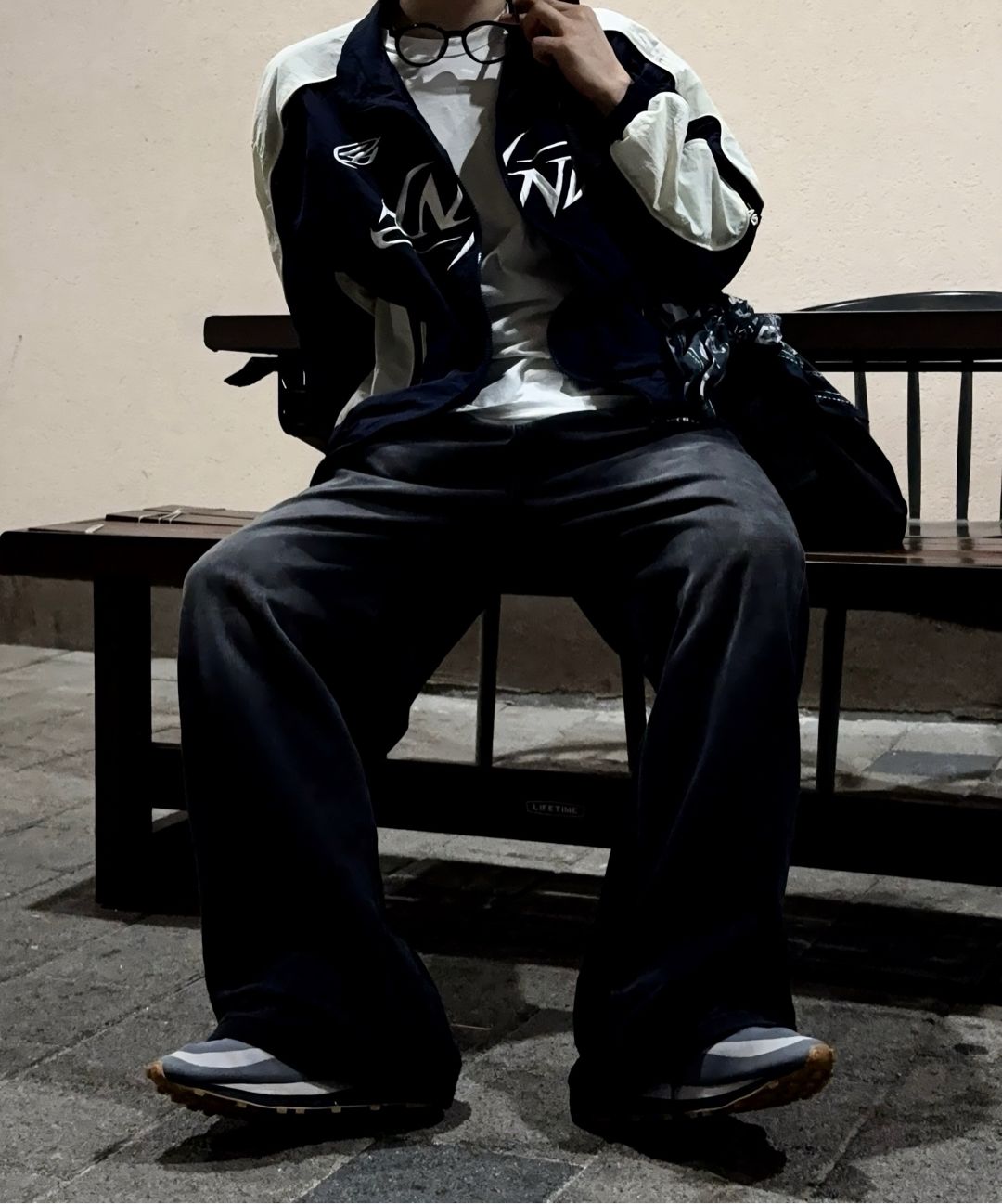 MUSINSA公式 | NOT4NERD Tribal Logo Nylon Racing Jacket - White
