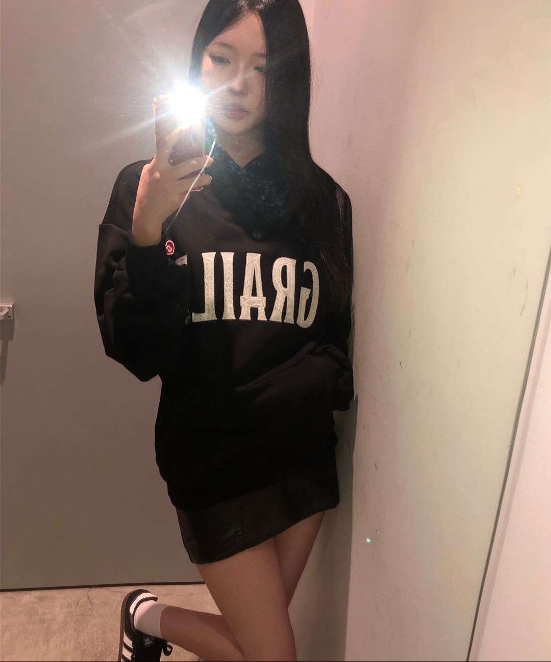 MUSINSA | GRAILZ EMBROIDERY SIGNATURE HEART HOODIE [BLACK]