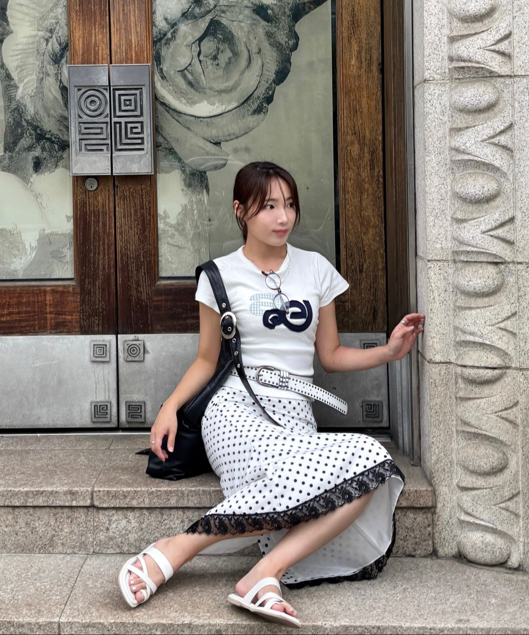 MUSINSA | AEAE APPLIQUE LOGO TEE [WHITE]