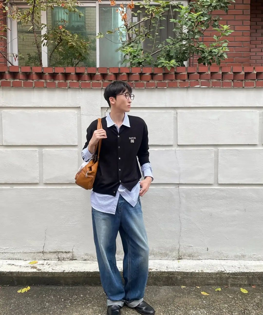 トップス 24FW SATUR Basic Crew Neck Fine Cardigan MUSINSA | SATUR Lauren Basic Crew Neck Fine Cardigan Black