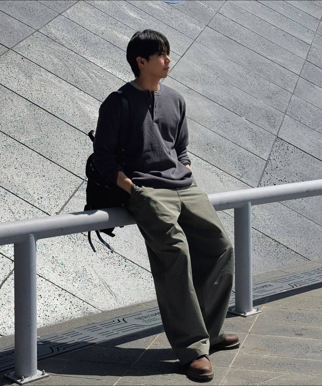 MUSINSA公式 | DEVELOVE ベーシックヘンリーネックワッフルロング