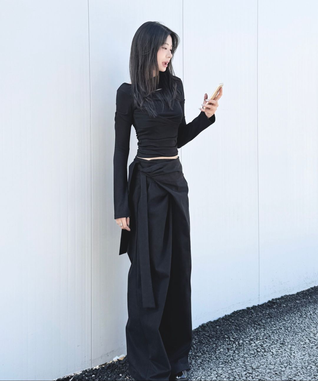 パンツ FLAREUP Layered Wrap Trousers MUSINSA | FLAREUP Layered Wrap Trousers (FL-255_Charcoal)