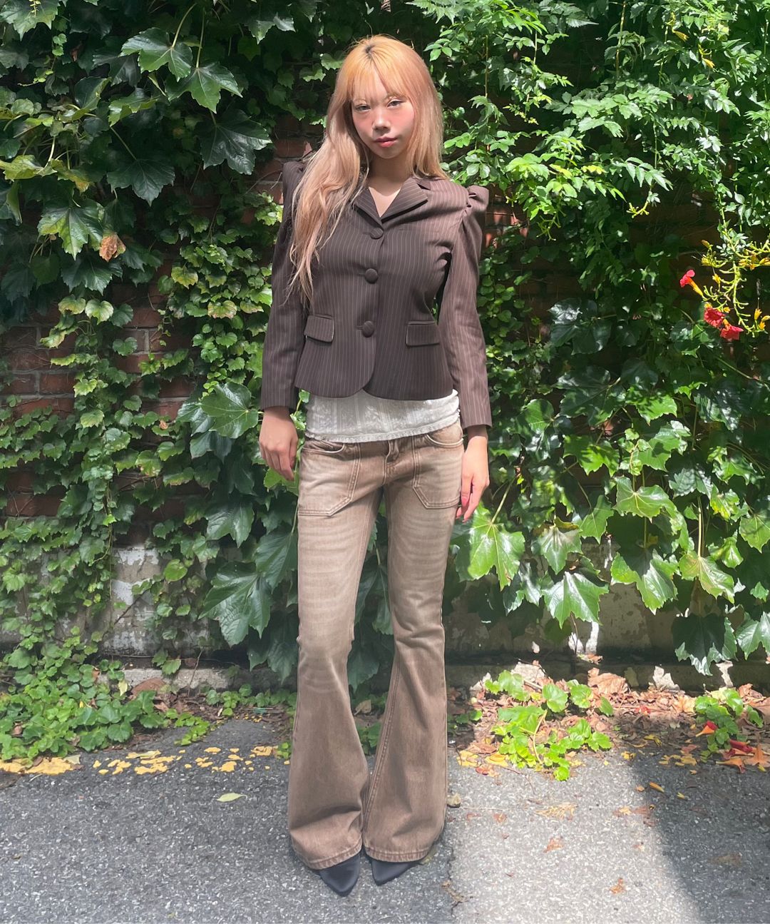 스컬프터(SCULPTOR) Whiskered Bootcut Denim Washed Brown - 사이즈