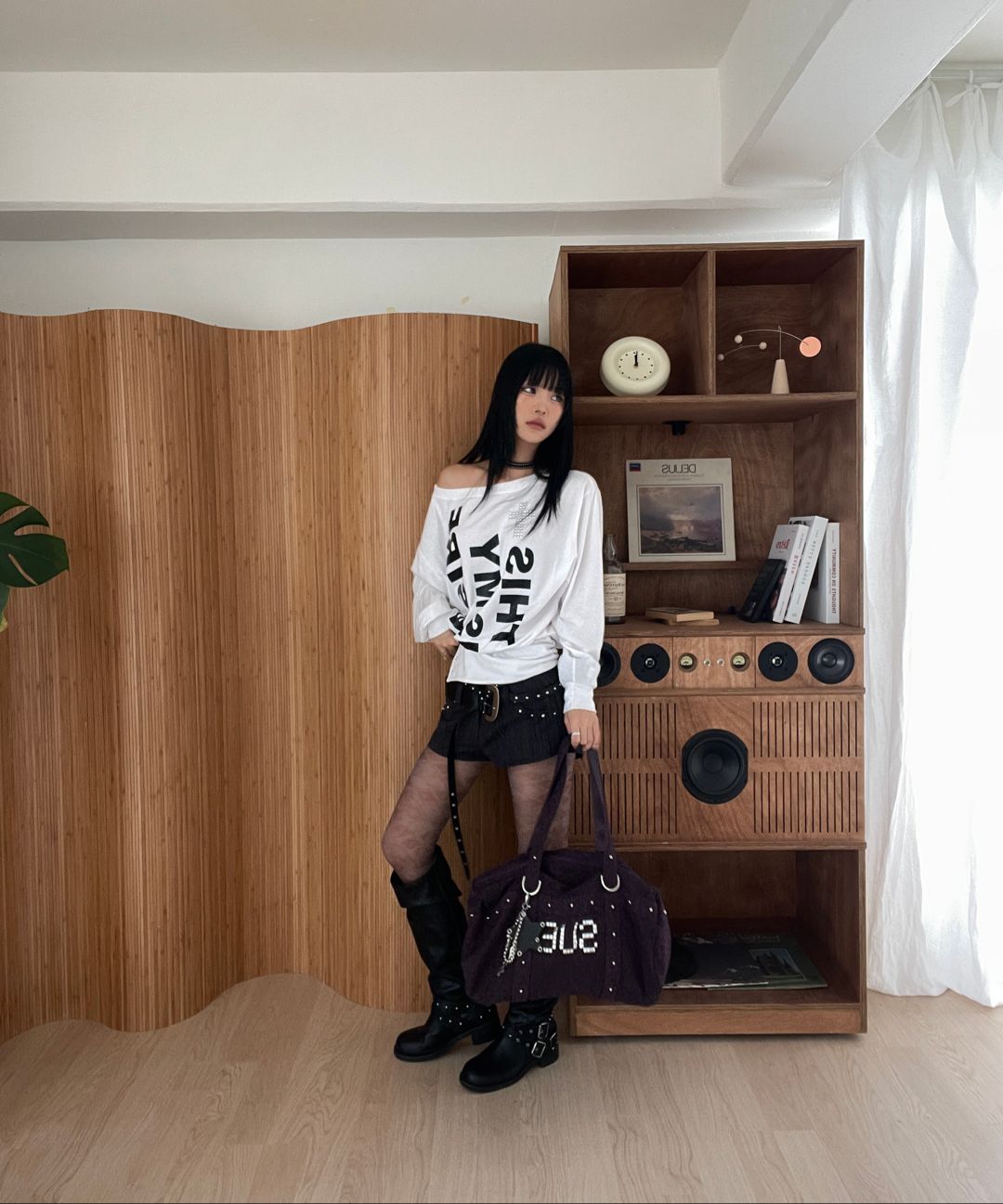 셋업이엑스이(SETUP-EXE) BOLD LETTERING LOOSE TOP / BLACK - 사이즈