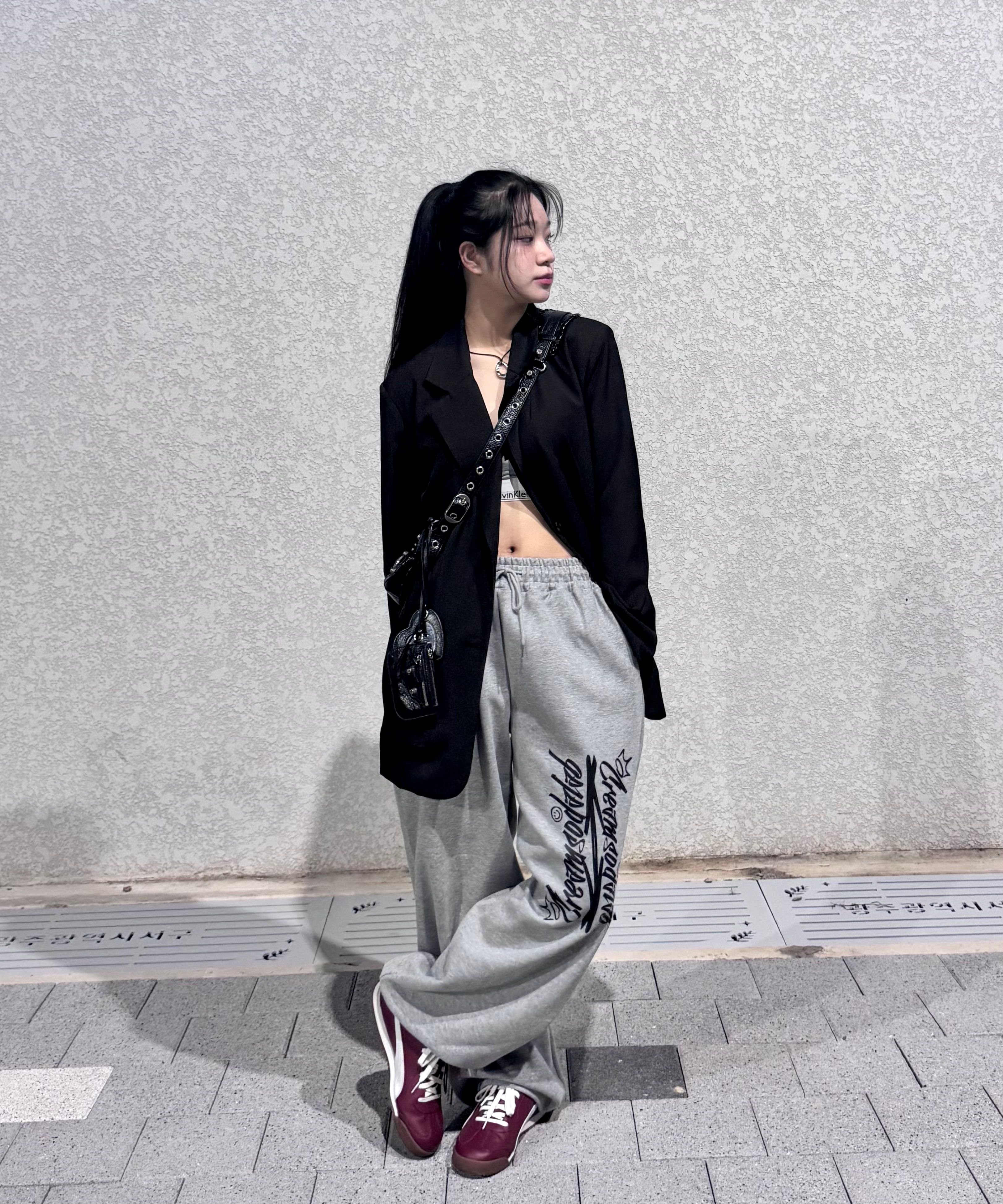 MUSINSA公式 | CREAM SODA LAB CRSDL Lettering Wide Banding Pants