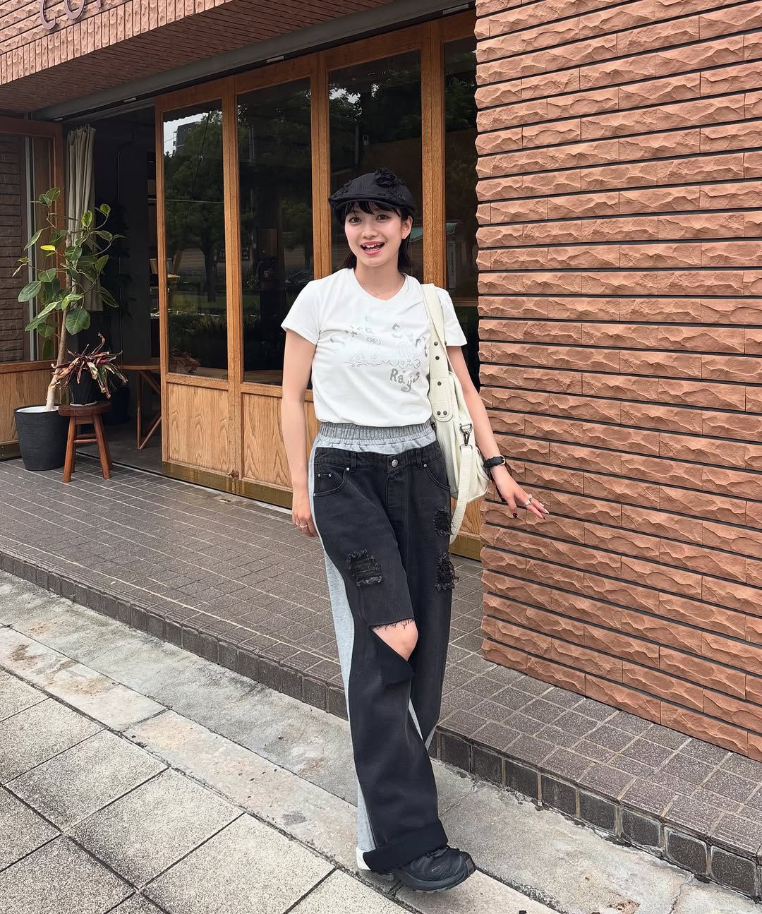 MUSINSA | LALAFOX HALF DENIM HALF SWEAT PANTS Denim Sweat Pants