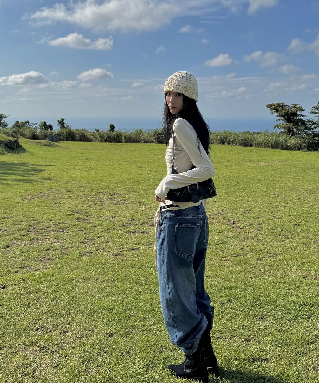 MUSINSA公式 | AMES-WORLDWIDE OVERFIT STITCH DENIM PANTS DEEP