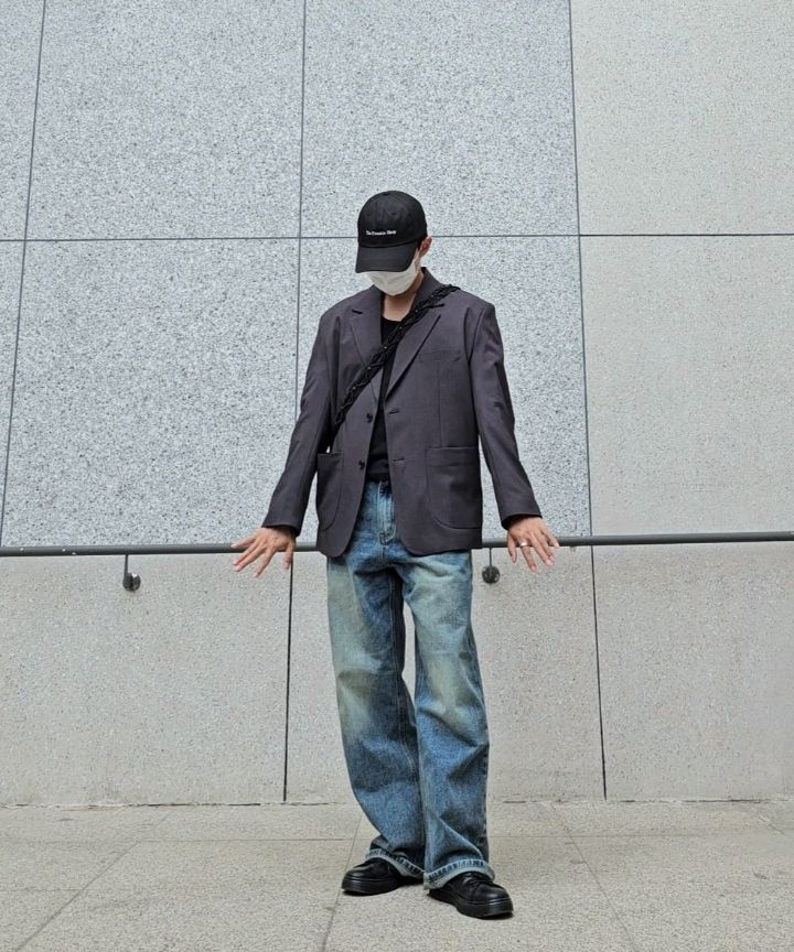 MUSINSA公式 | DNSR Signature wide denim pants black