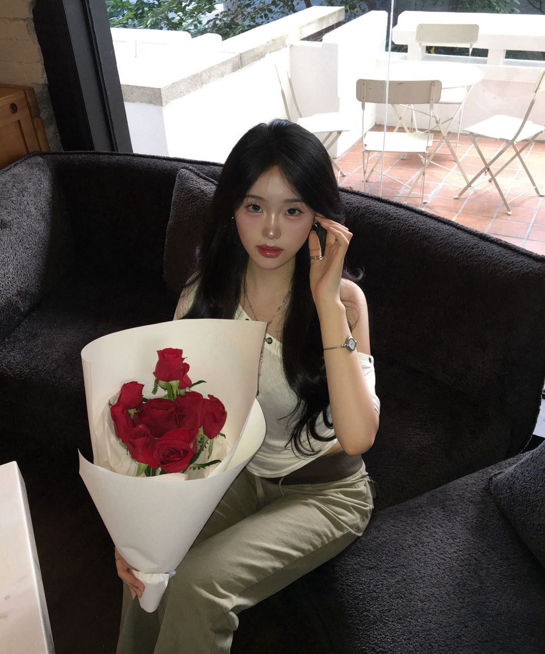 MUSINSA公式 | PLEASENOFOLLOW Harry Button Unbal Shirring