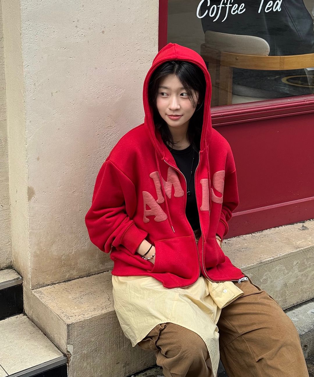 MUSINSA | AMES-WORLDWIDE BIG TYPO HOODIE ZIP UP OATMEAL