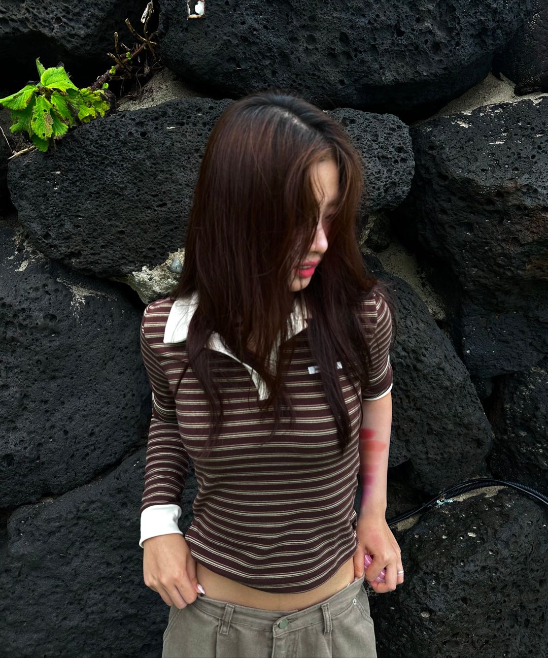 MUSINSA公式 | CRANK マルチストライプポロシャツ_ブラウン